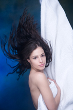 woman with healthy hair photo